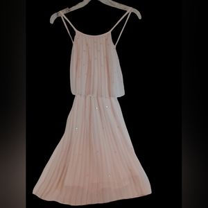 Abercrombie Kids XL Light Pink Pleated Sun Dress with Sequin Accents